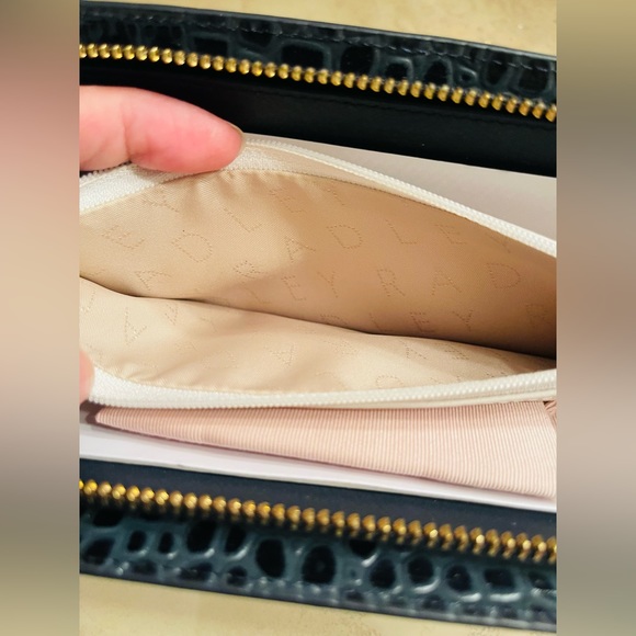 RADLEY LONDON CHARCOAL  CROCO EMBOSSED LEATHER LIVERPOOL STREET WALLET NWT !! - Picture 9 of 9